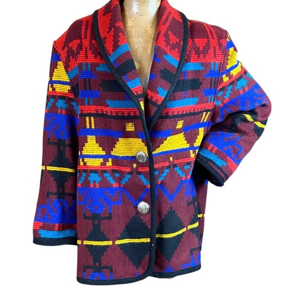 Jofeld VTG Southwest Aztec BOHO Coat Jacket Womens L #80P - Picture 1 of 7